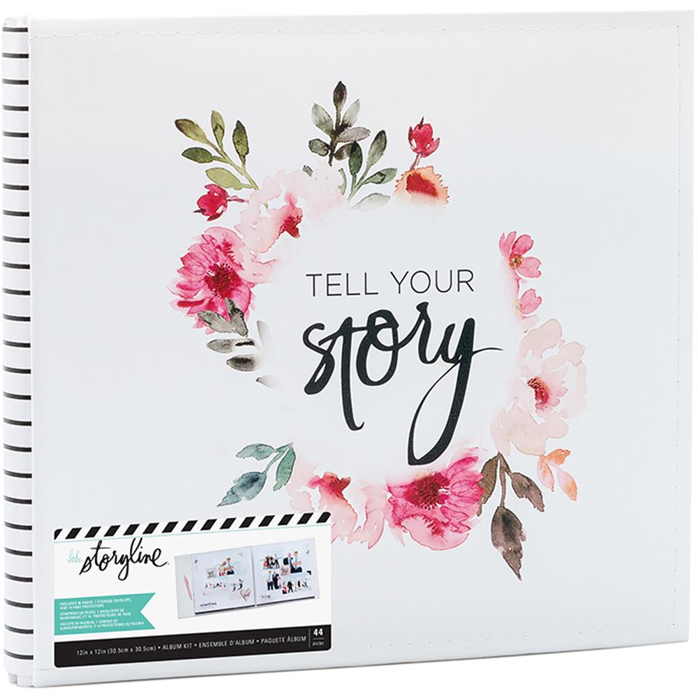 Heidi Swapp - Storyline2 Post Bound Album 12"X12" - White Floral
