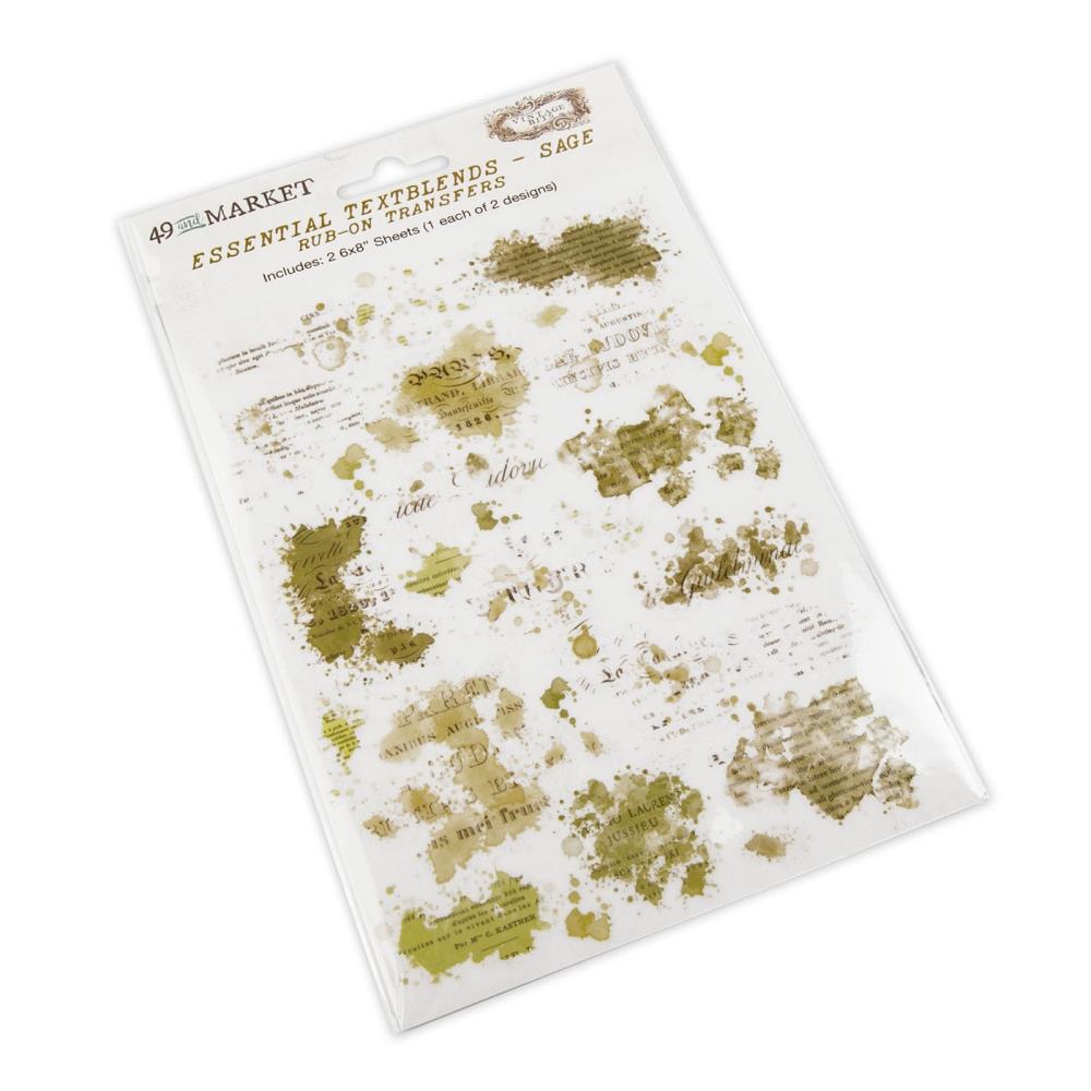 49 And Market - Essential Textblends Rub-Ons - Sage