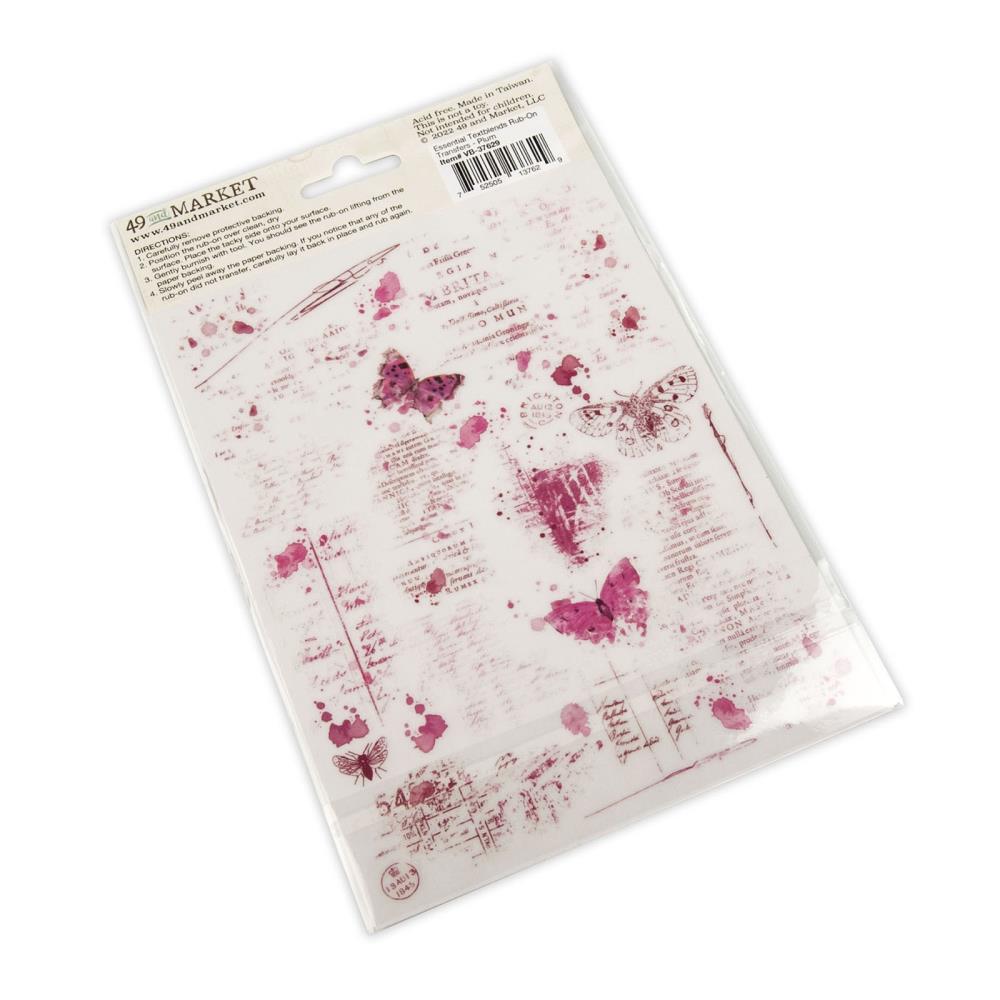 49 And Market - Essential Textblends Rub-Ons - Plum