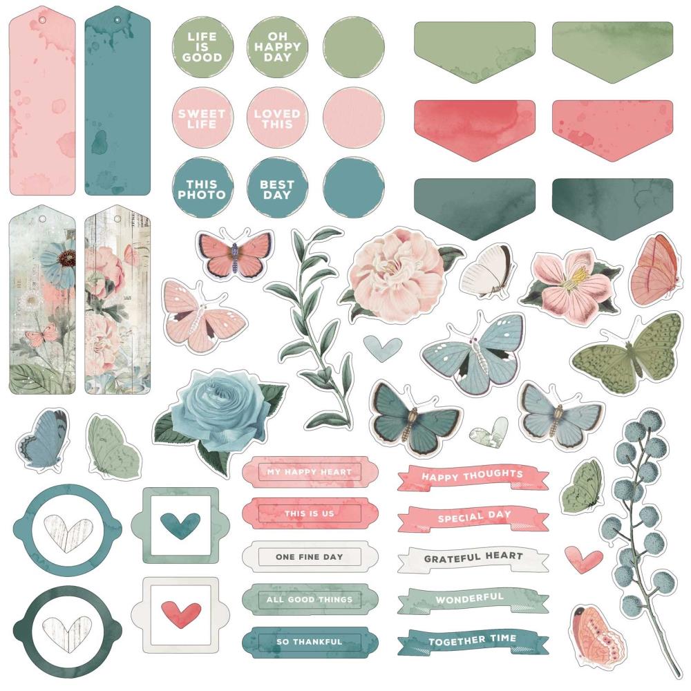 49 And Market - Vintage Artistry Tranquility - Chipboard Set
