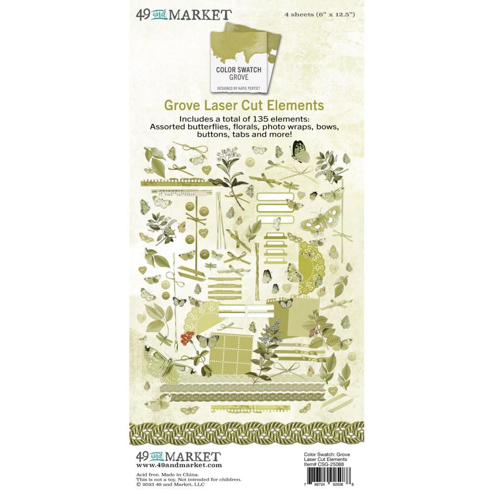 49 And Market - Color Swatch: Grove - Laser Cut Outs Elements