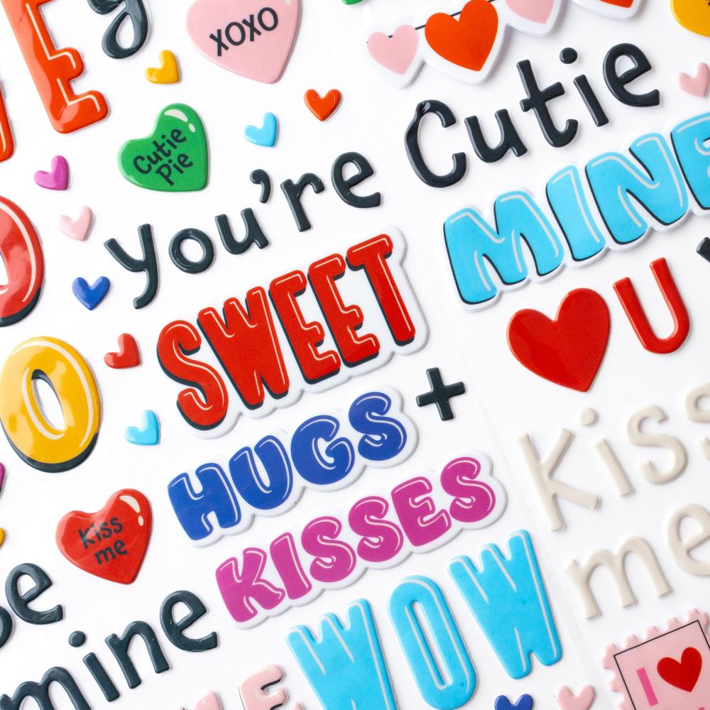 American Crafts - Cutie Pie - Thickers Stickers - Puffy Phrase