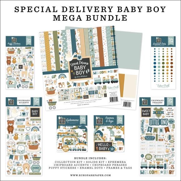 Echo Park Welcome Baby Boy Chipboard Accents