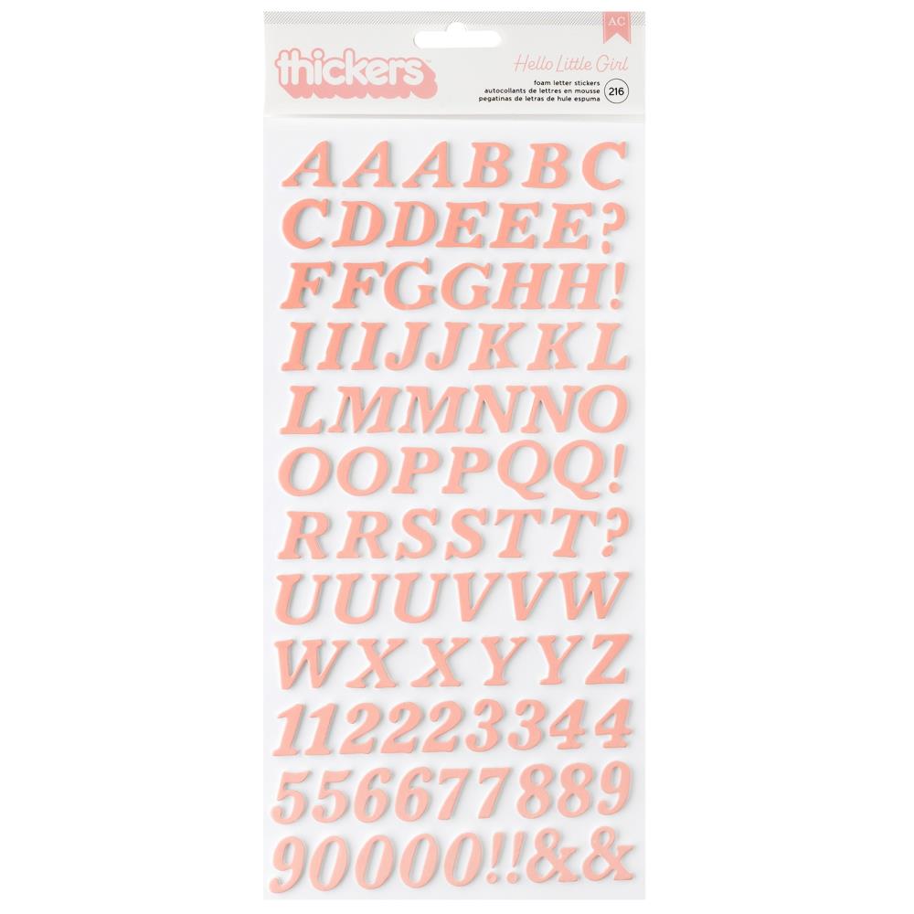 American Crafts - Hello Little Girl - Thickers Stickers - Alpha