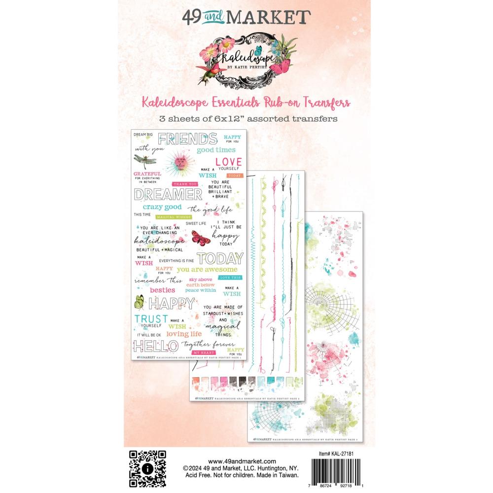 49 And Market - Kaleidoscope - Rub-On Transfer Set - Essentials