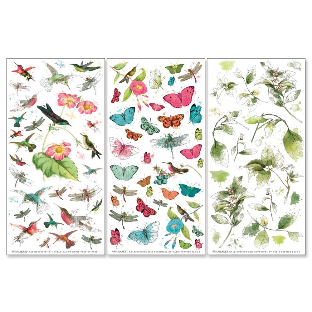 49 And Market - Kaleidoscope - Rub-On Transfer Set - Botanical