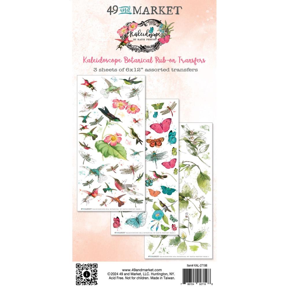 49 And Market - Kaleidoscope - Rub-On Transfer Set - Botanical