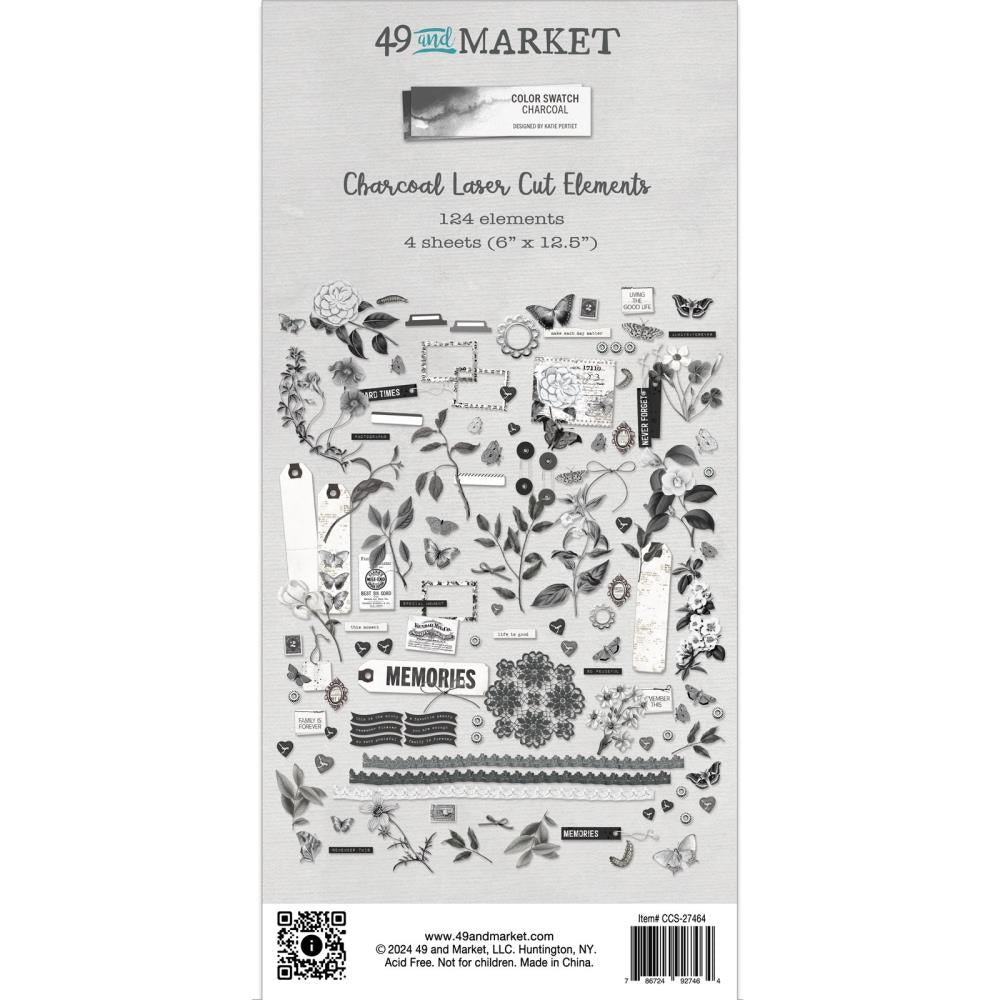 49 And Market - Color Swatch: Charcoal - Laser Cut Outs Elements