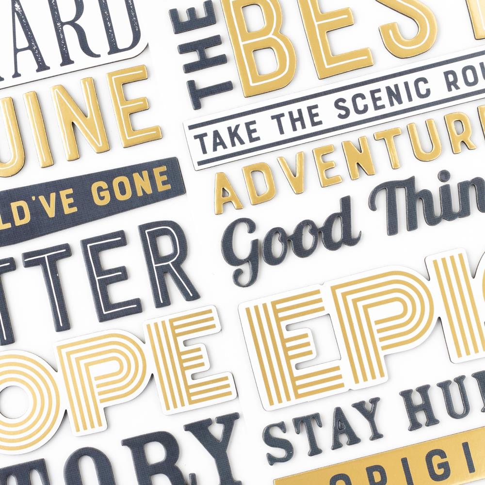 American Crafts - Crafts Cedar House - Thickers Stickers - Gold Foil Phrase