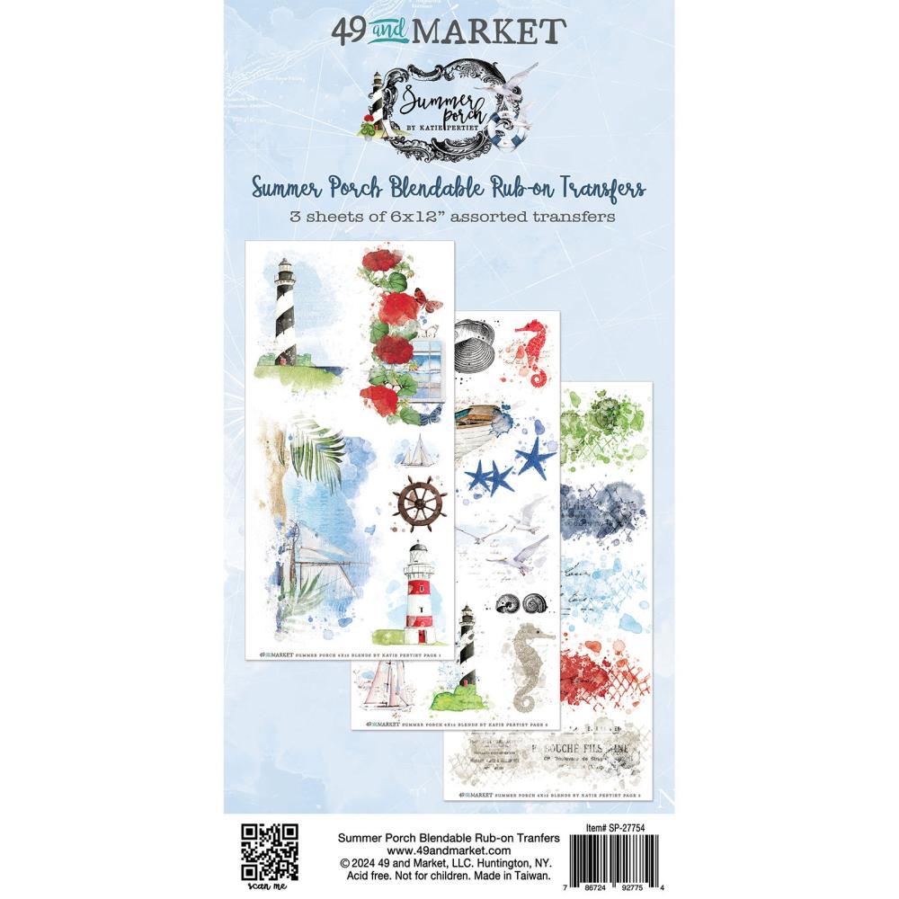 49 And Market - Summer Porch - Rub-on Transfer Set - Blendable
