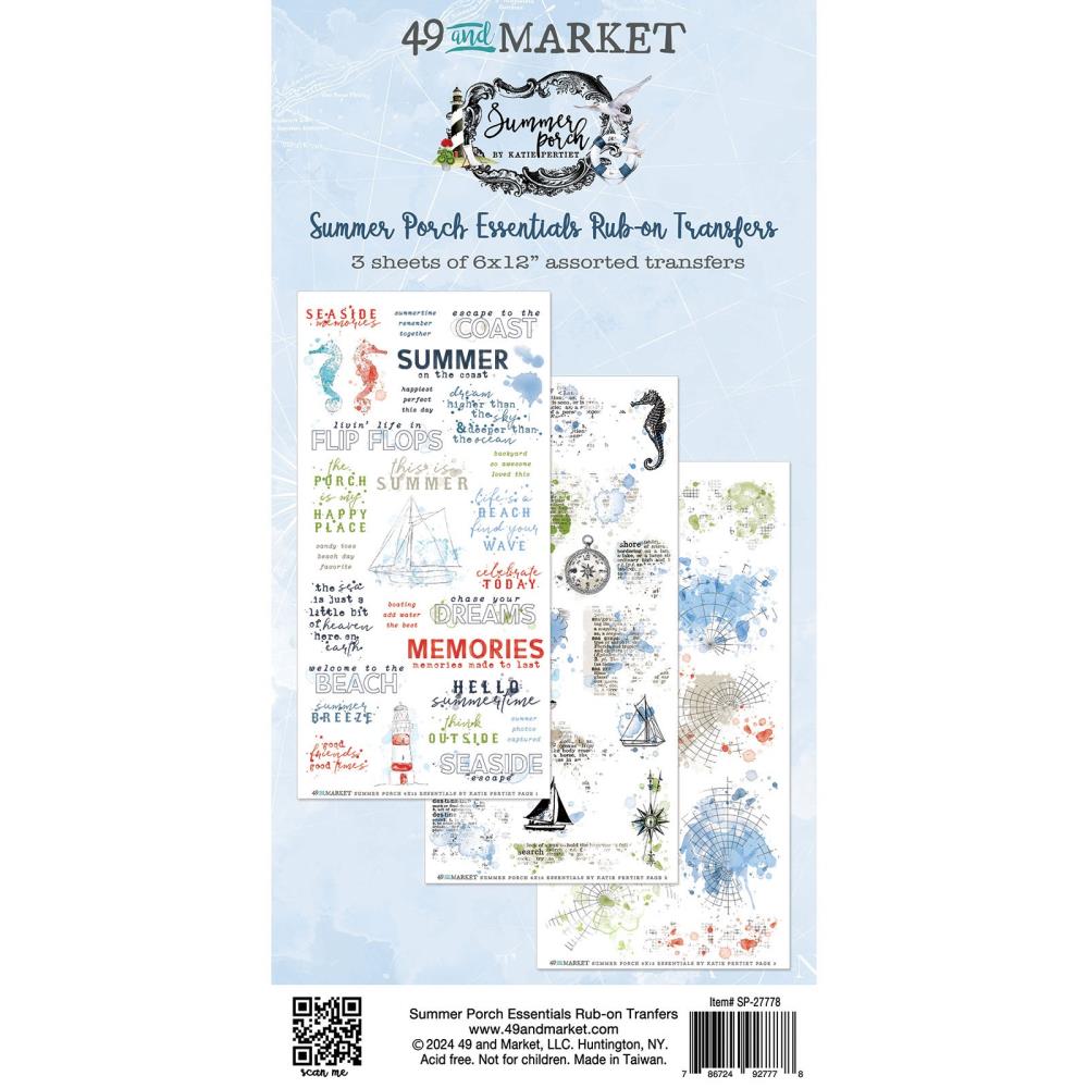 49 And Market - Summer Porch - Rub-on Transfer Set - Essentials