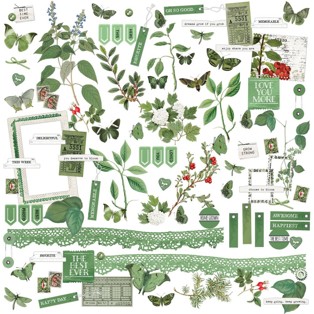 49 And Market - Color Swatch: Willow - Laser Cut Outs Elements