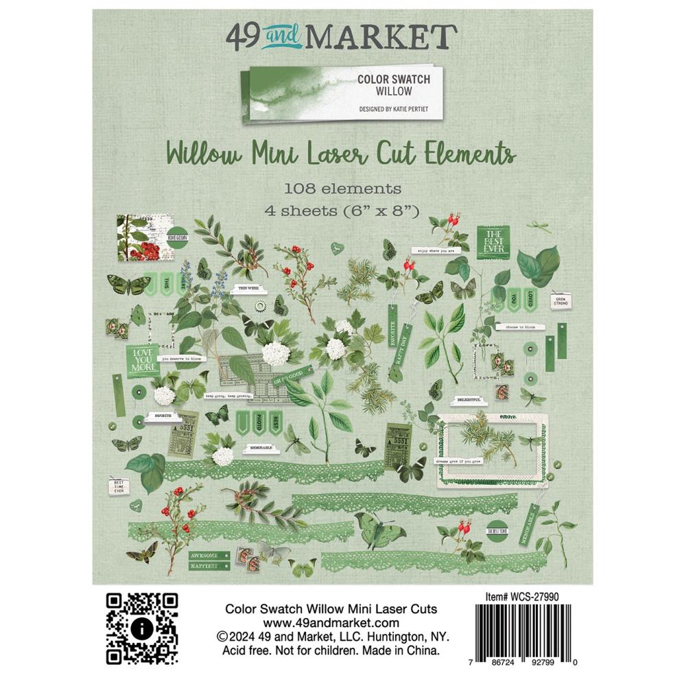 49 And Market - Color Swatch: Willow - Mini Laser Cut Outs Elements