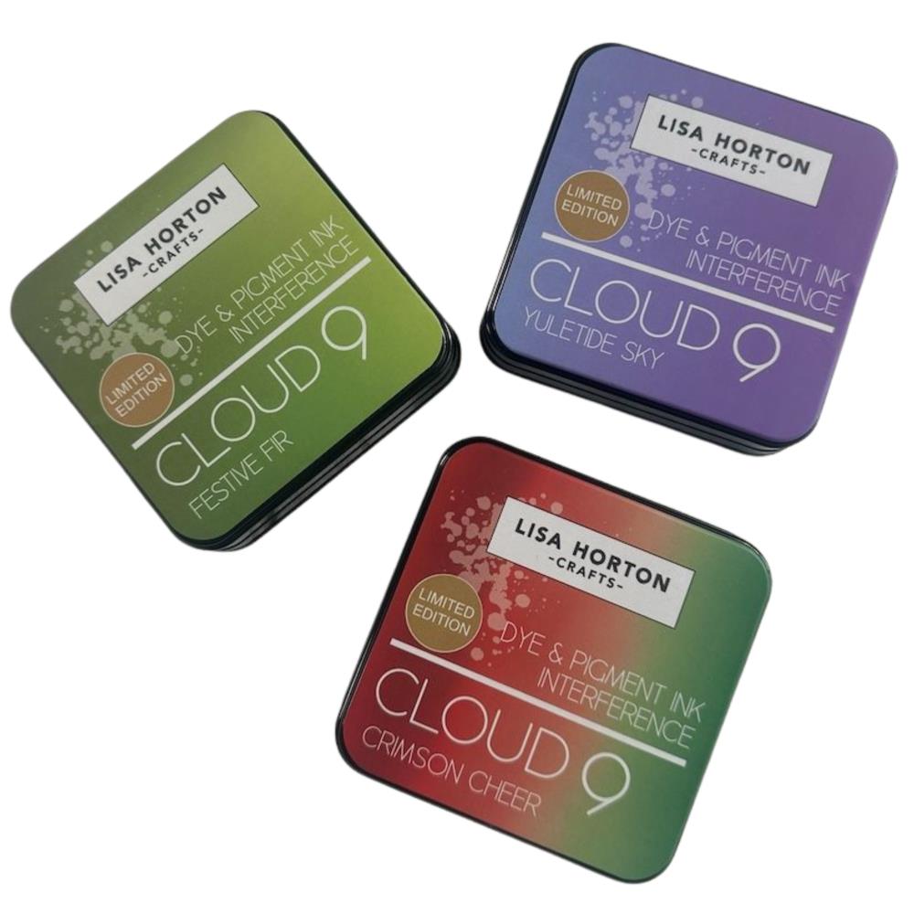 Lisa Horton Crafts - Limited Edition Ink Pads 3/Pkg - Christmas Festive Fir Yuletide Sky