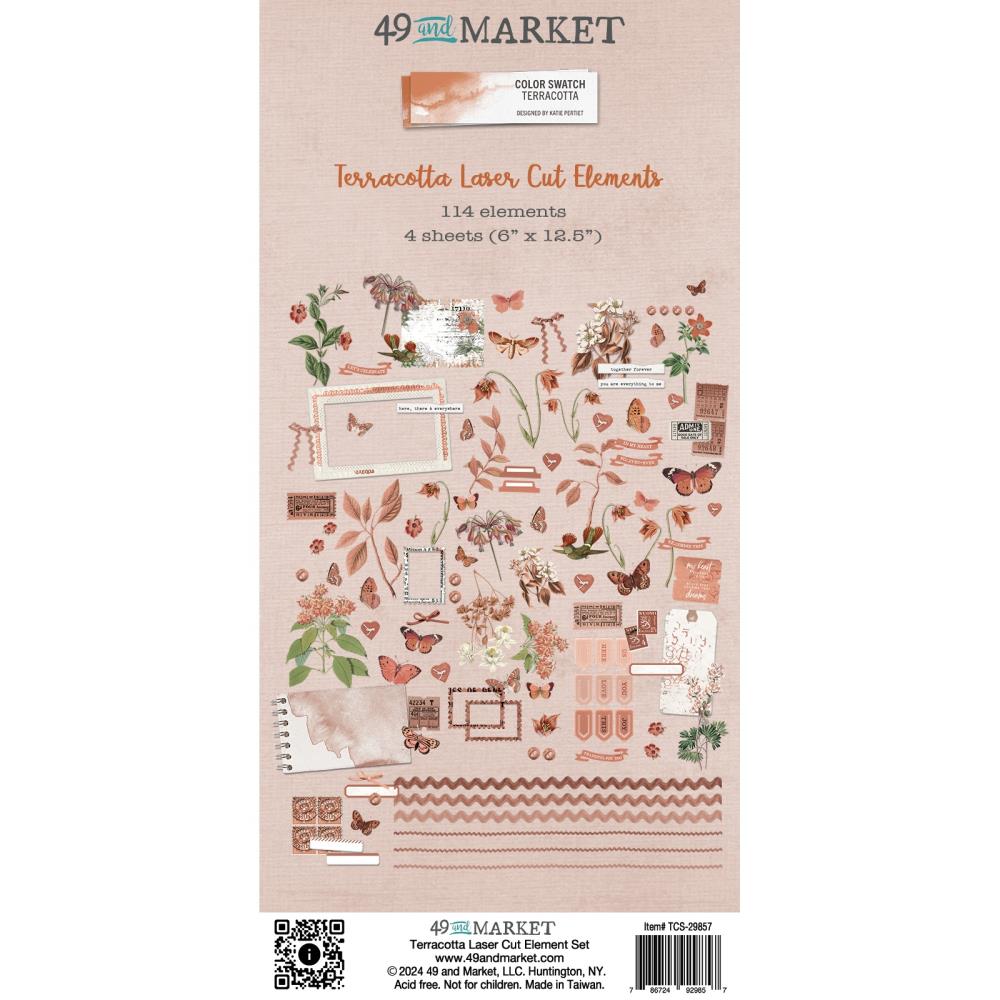 49 And Market - Color Swatch: Terracotta - Laser Cut Outs Elements