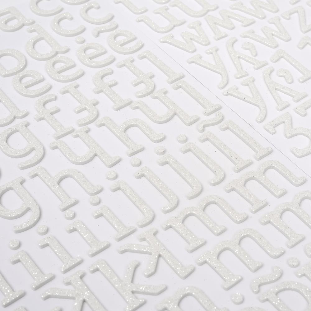 American Crafts - Thickers Glitter Foam Stickers - Sunny - White