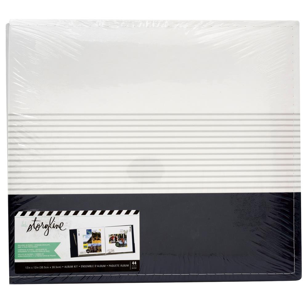 Heidi Swapp - Storyline2 Post Bound Album 12"X12" - Navy Stripe