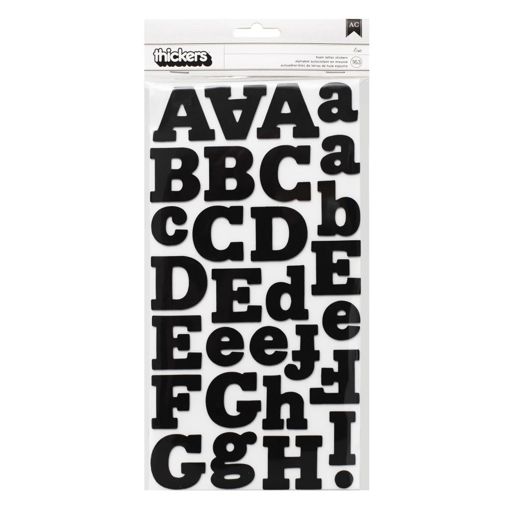 American Crafts - Thickers Foam Stickers - Eric - Black