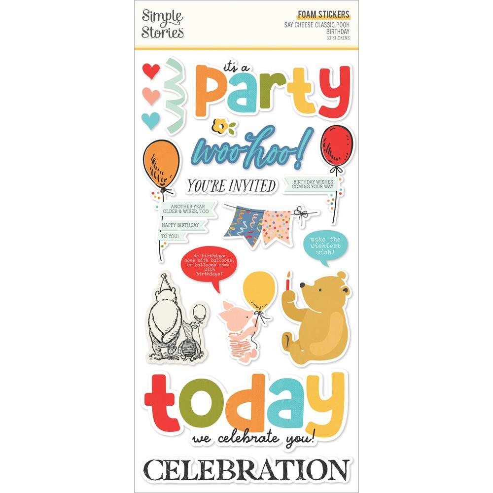 Simple Stories - Say Cheese Classic Pooh - Foam Stickers