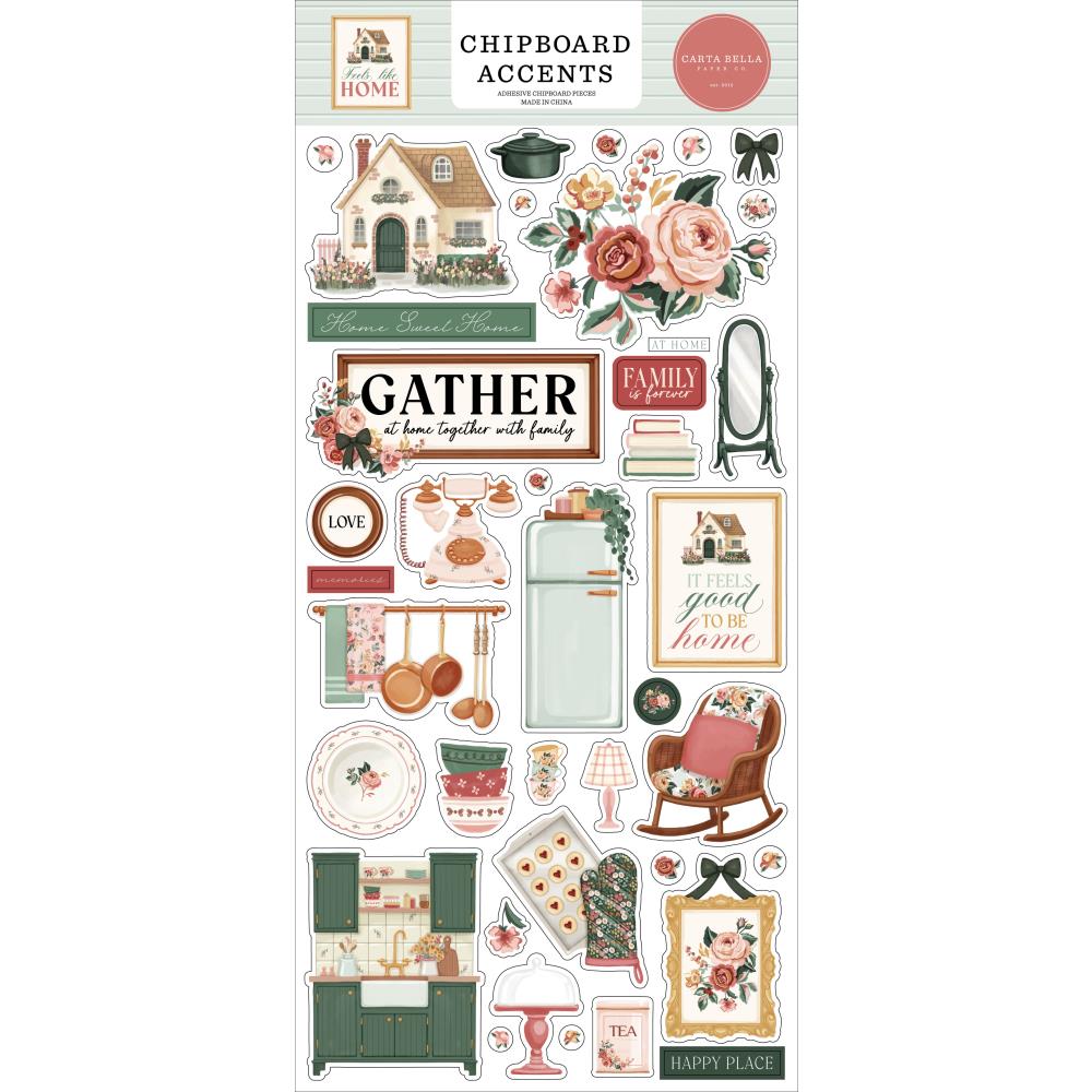 Carta Bella - Feels Like Home - Chipboard - Accents