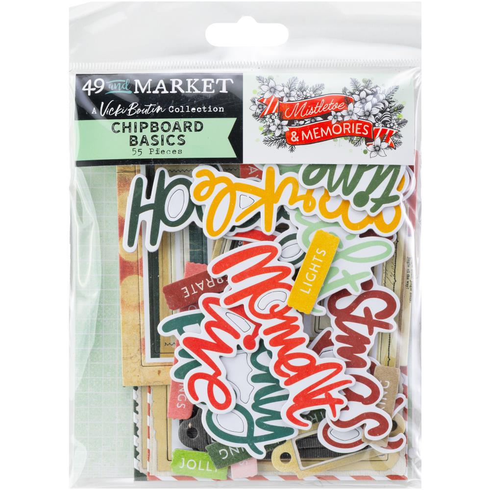 49 And Market - Vicki Boutin Mistletoe And Memories - Chipboard Set - Basics