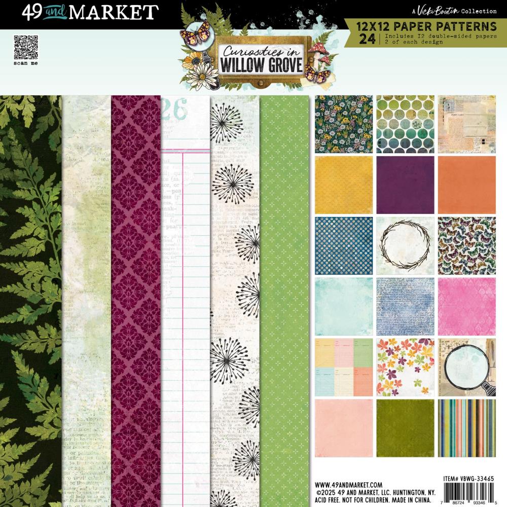49 And Market - Vicki Boutin - Curiosities In Willow Grove - Paper Pad 12"X12"