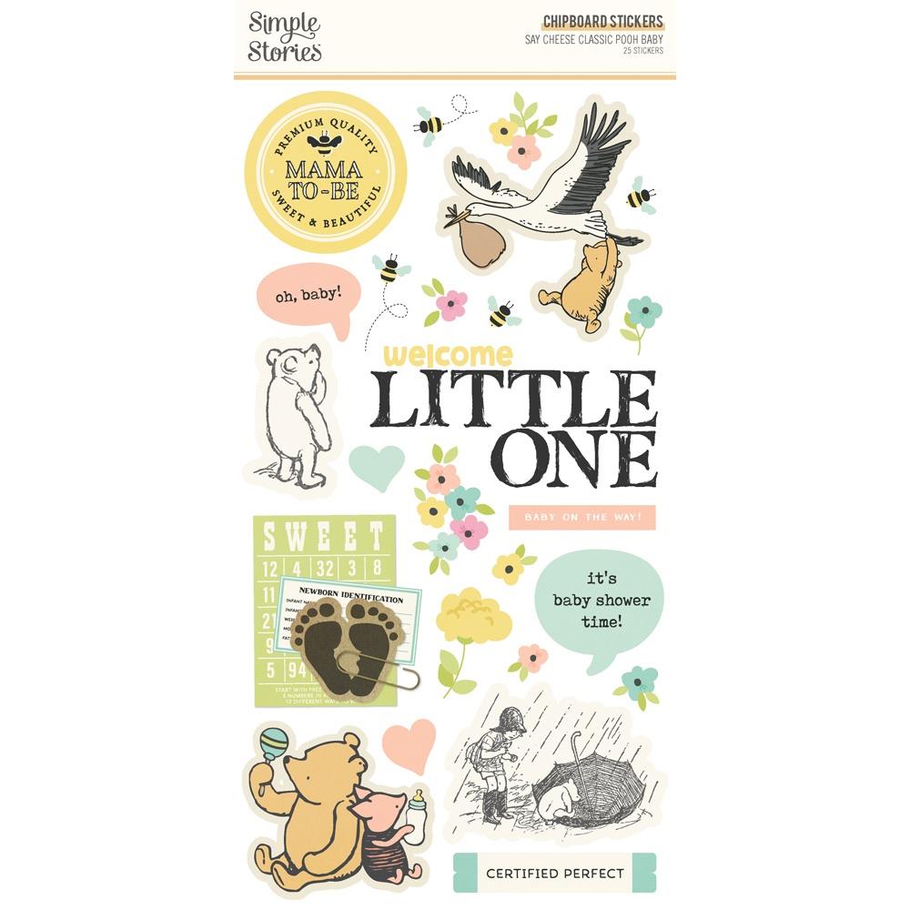 Simple Stories - Classic Pooh Baby - Chipboard Stickers