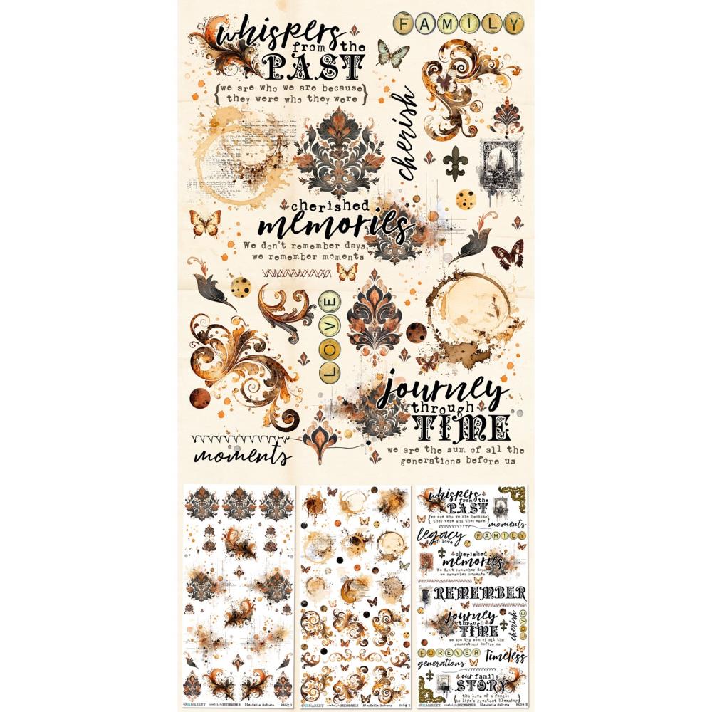 49 And Market - Nostalgic Memories - Rub-On Transfer Set 6"X12"- Blendable
