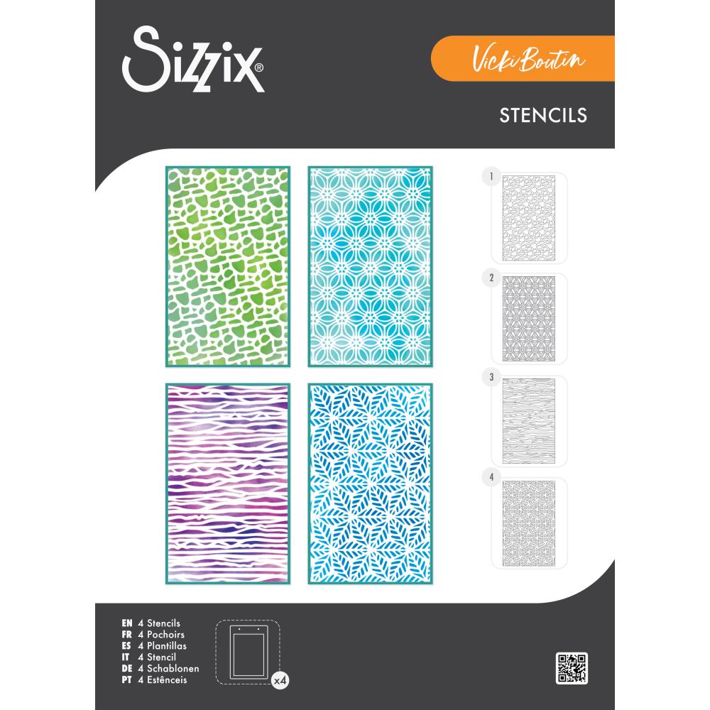 Sizzix - Vicki Boutin - A6 Layered Stencils - Background Textures