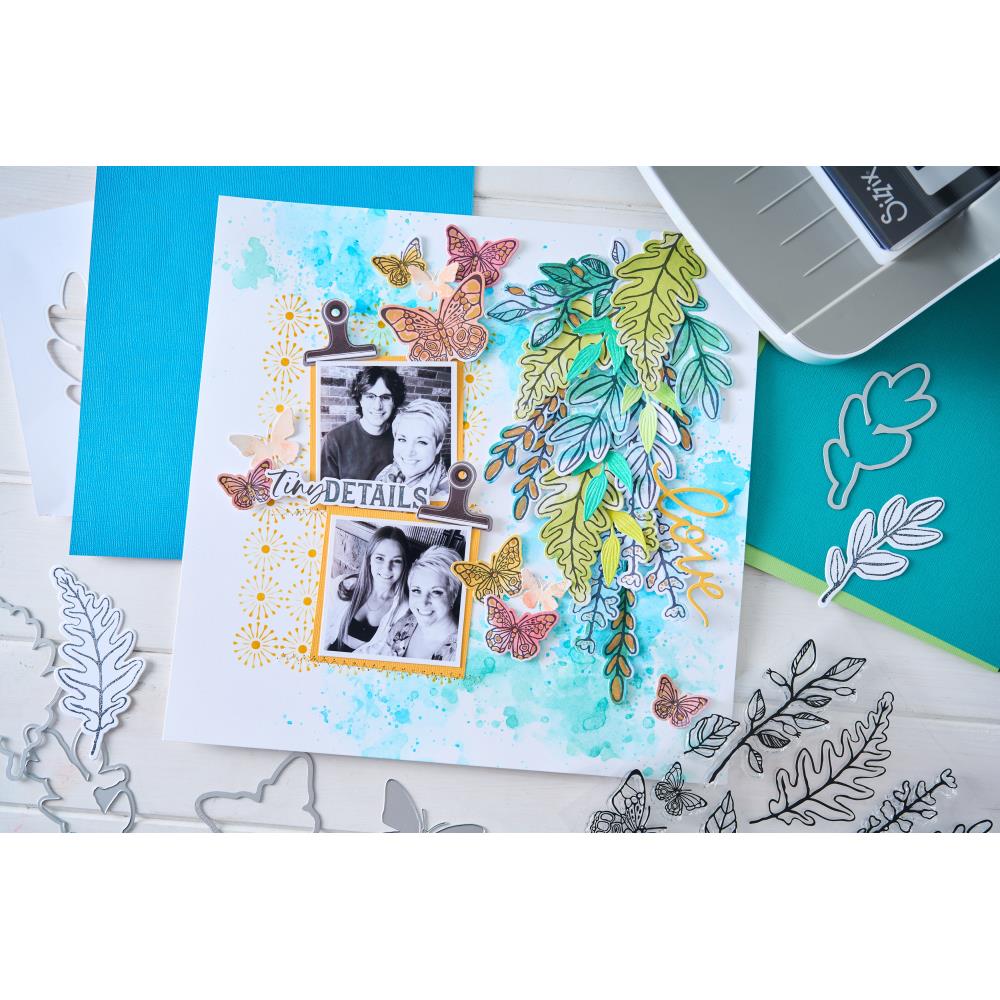Sizzix - Vicki Boutin - Clear Stamp With Framlits Die - Greenery Layers