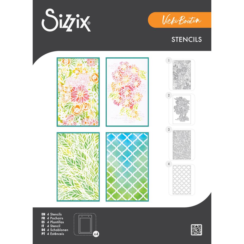 Sizzix - Vicki Boutin - A6 Layered Stencils - Buildables Botanicals #1