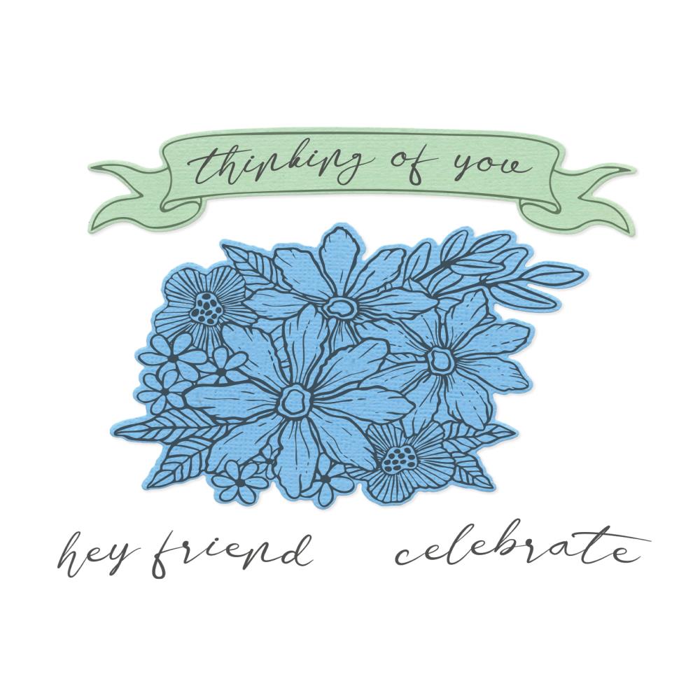 Sizzix - Vicki Boutin - Clear Stamp With Framlits Die - Floral Bouquet