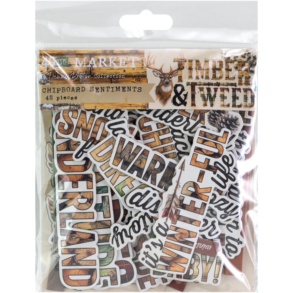 49 And Market - Timber & Tweed - Chipboard Set - Sentiments