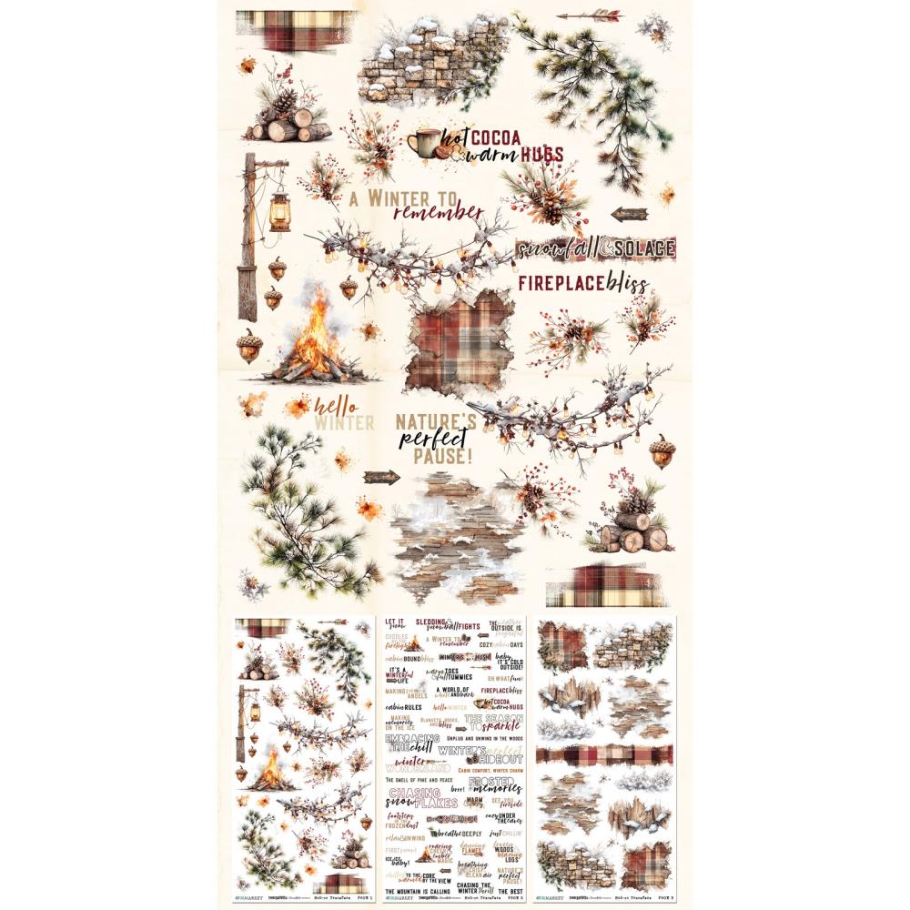 49 And Market - Timber & Tweed - Rub-On Transfer Set 6"X12" - Essential