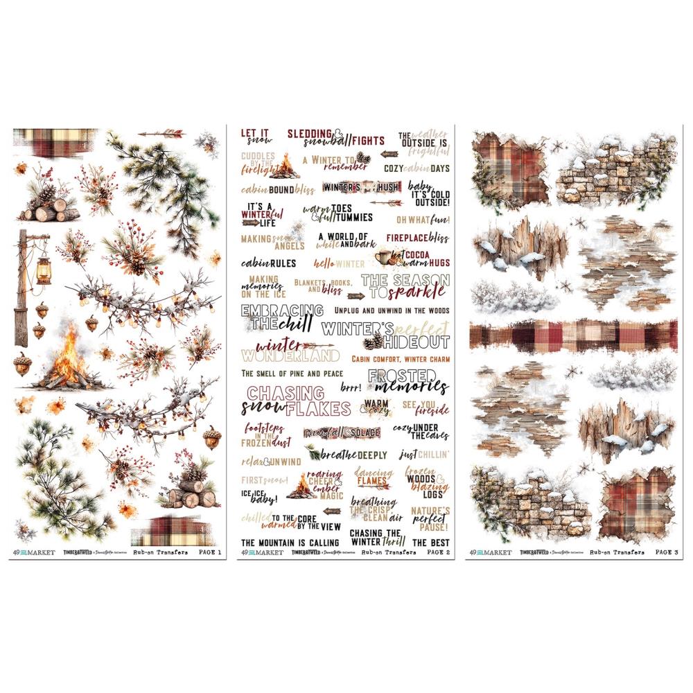 49 And Market - Timber & Tweed - Rub-On Transfer Set 6"X12" - Essential