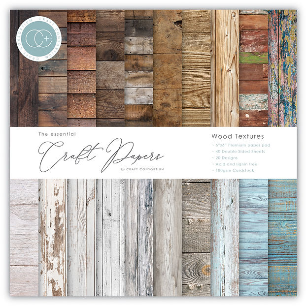 Craft Consortium - The Essential Craft Papers - 6 x 6 Paper Pad - Wood Textures