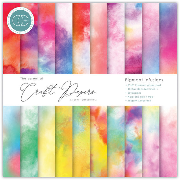 Craft Consortium - The Essential Craft Papers - 6 x 6 Paper Pad - Pigment Infusions