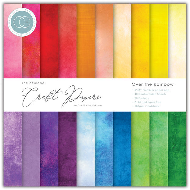 Craft Consortium - The Essential Craft Papers - 6 x 6 Paper Pad - Over the Rainbow