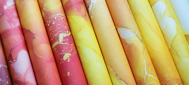 Craft Consortium - The Essential Craft Papers - 6 x 6 Paper Pad - Ink Drops - Sunset