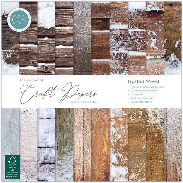 Craft Consortium - The Essential Craft Papers - 12 x 12 Paper Pad - Frosted Wood