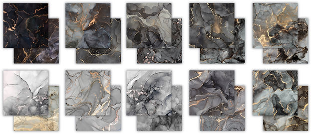 Craft Consortium - The Essential Craft Papers - 6 x 6 Paper Pad - Ink Drops - Monochrome