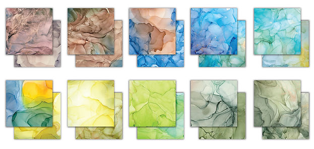 Craft Consortium - The Essential Craft Papers - 6 x 6 Paper Pad - Ink Drops - Earth