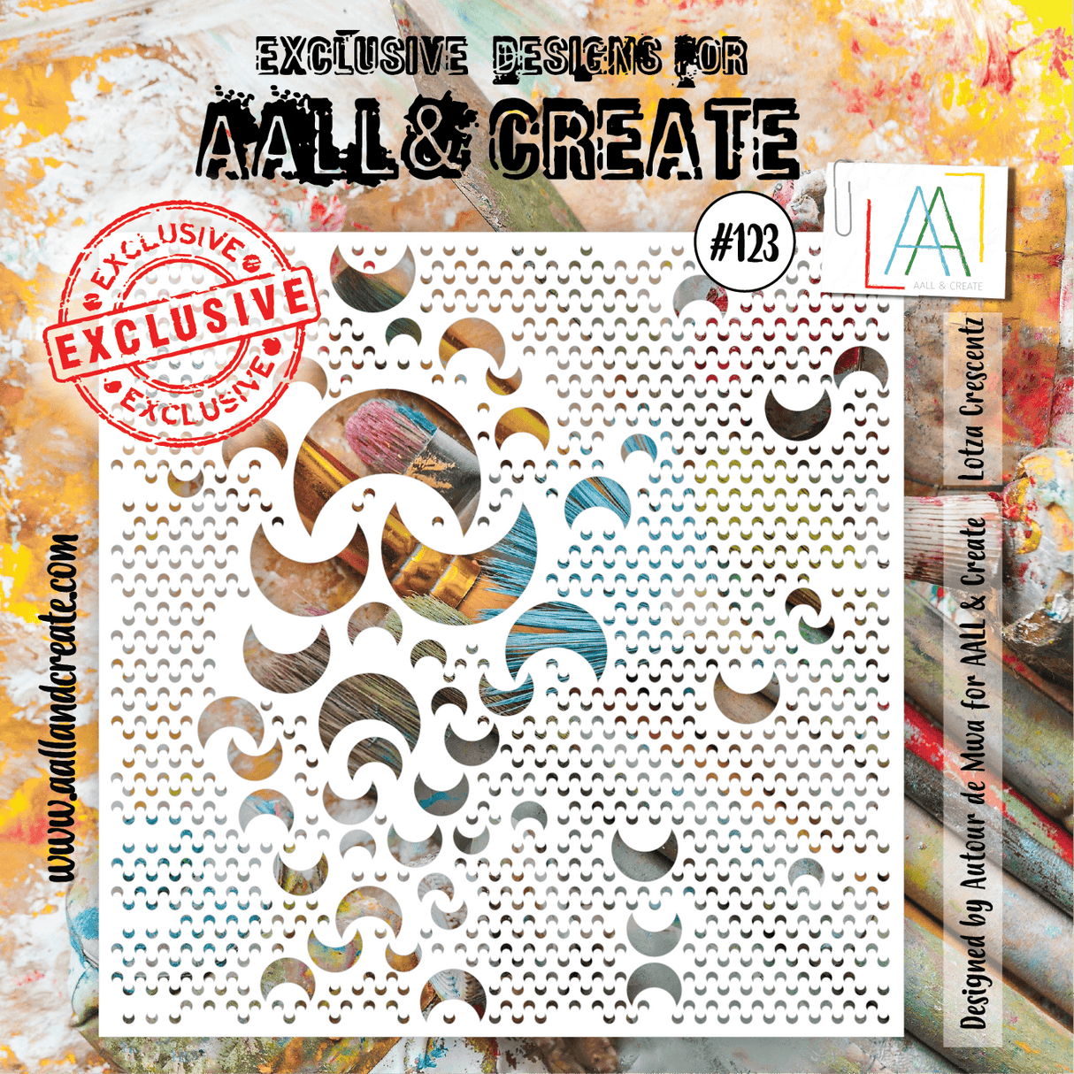AALL & Create - 6"x6" Stencil - Lotza Crescentz - #123