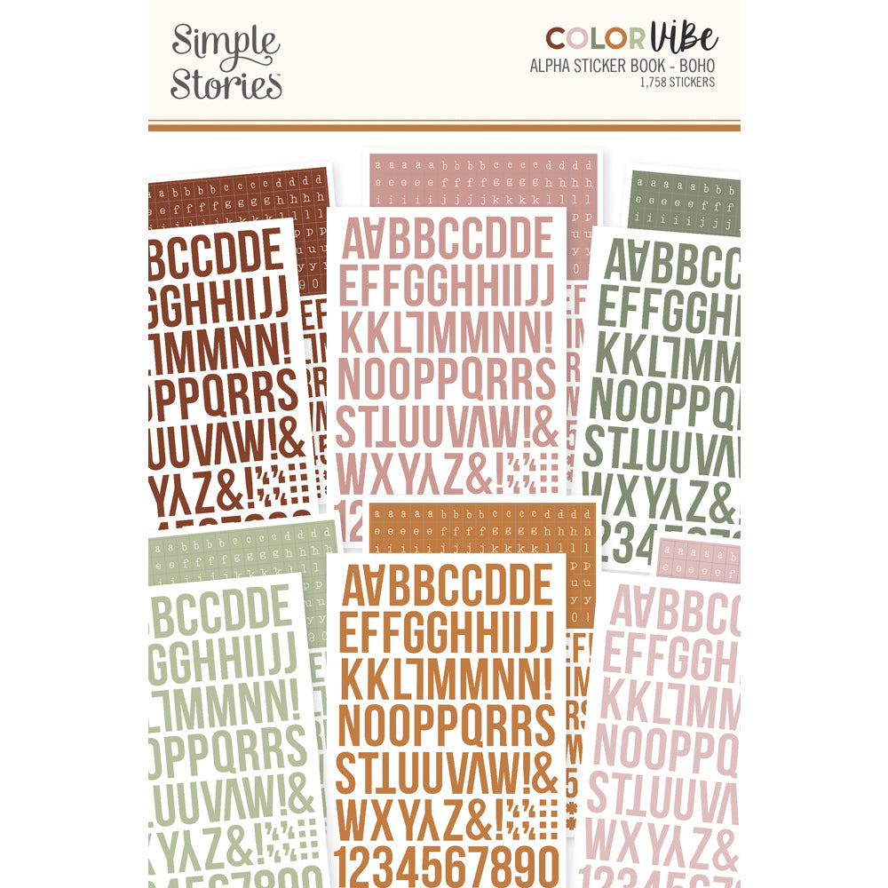 Simple Stories - Color Vibe - Alpha Sticker Books - Boho