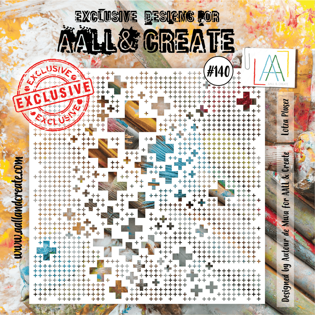 AALL & Create - 6"x6" Stencil - Lotza Plusez - #140