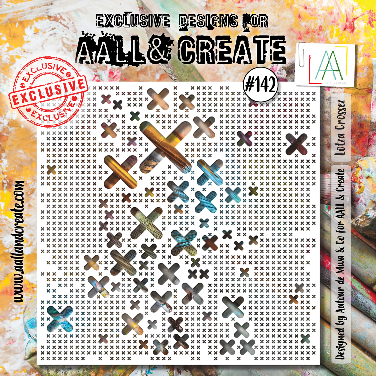 AALL & Create - 6"x6" Stencil - Lotza Crossez - #142
