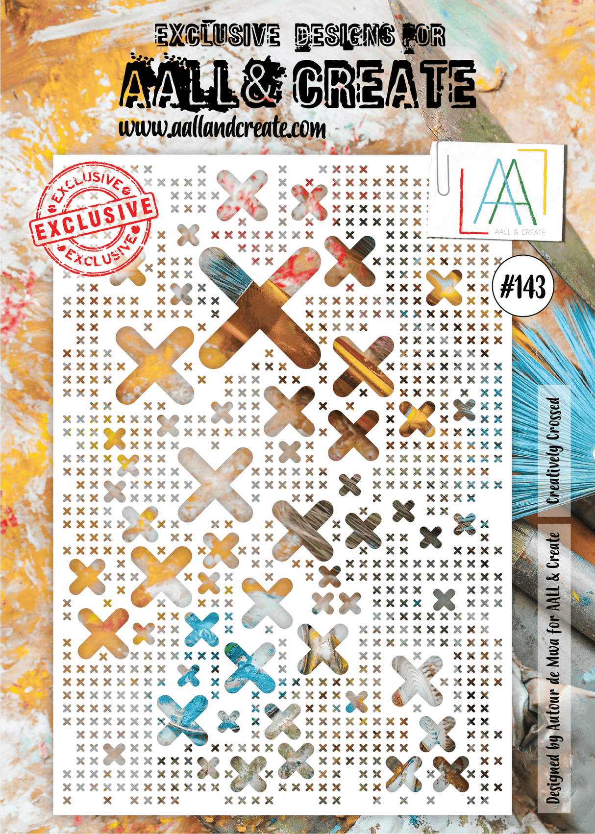 AALL & Create - A4 Stencil - Creatively Crossed - #143