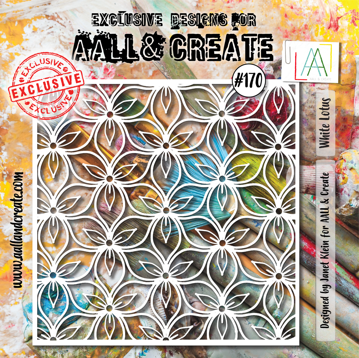 AALL & Create - 6"x6" Stencil - White Lotus - #170