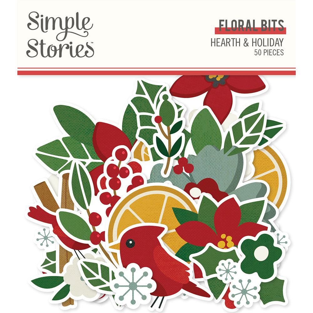 Simple Stories - Hearth & Holiday - Floral Bits & Pieces