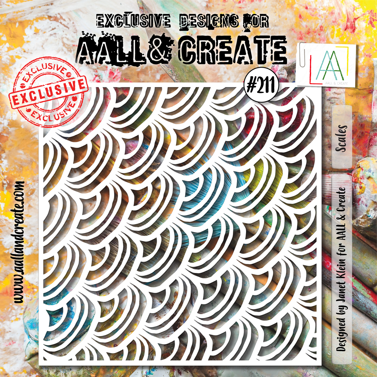 AALL & Create - 6"x6" Stencil - Scales - #211